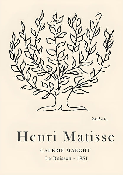 a black line tree on cream.
