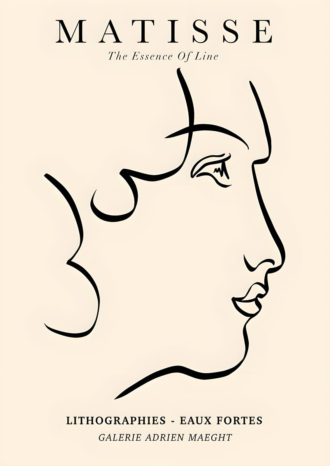 a woman’s profile with curled hair and lashes.