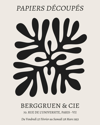 A single leaf-like cutout with PAPIERS DÉCOUPÉS lettering.