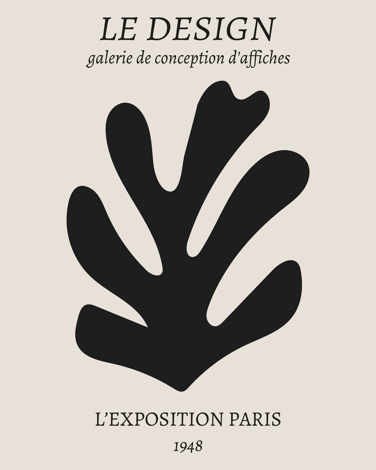 A larger leaf-like form paired with LE DESIGN lettering.