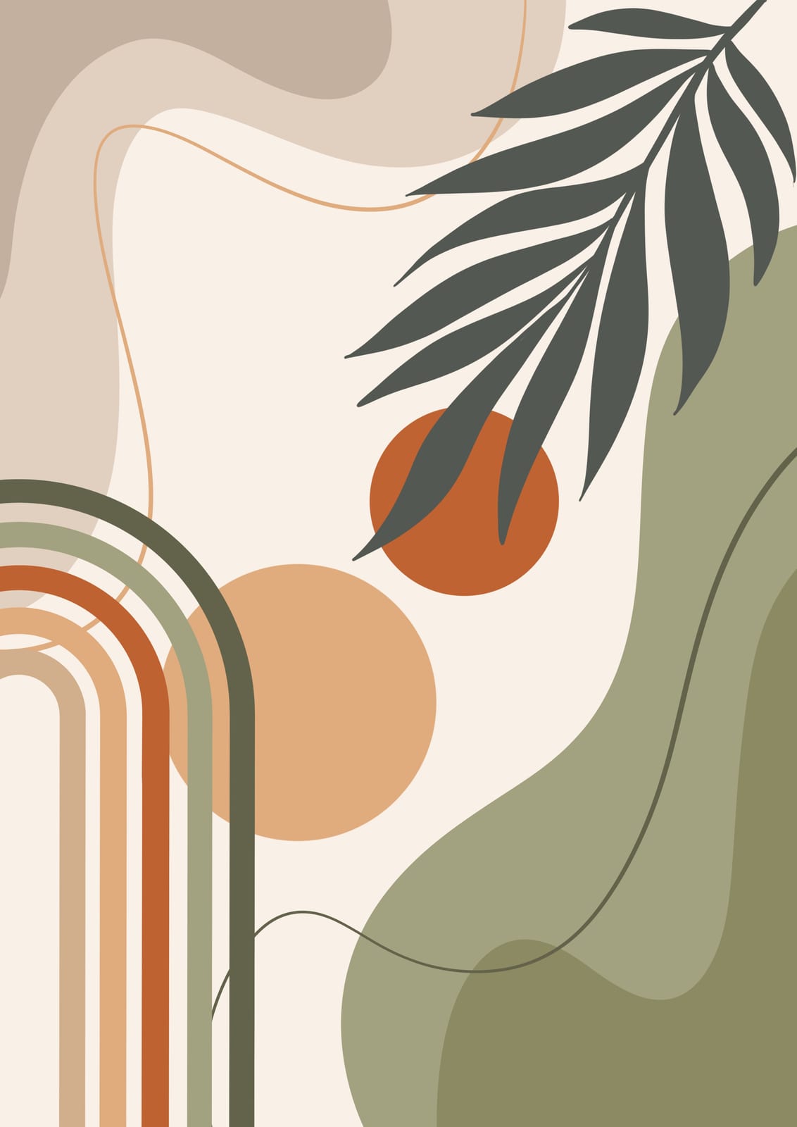 Dark foliage and olive and terracotta arches.