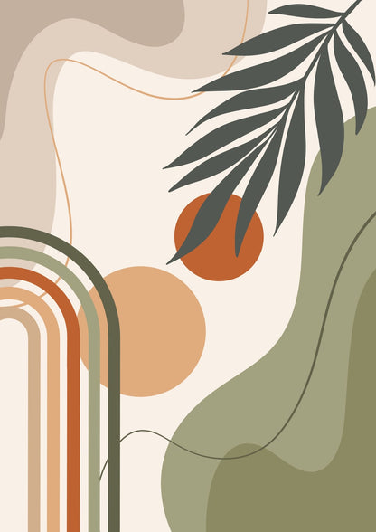 Dark foliage and olive and terracotta arches.