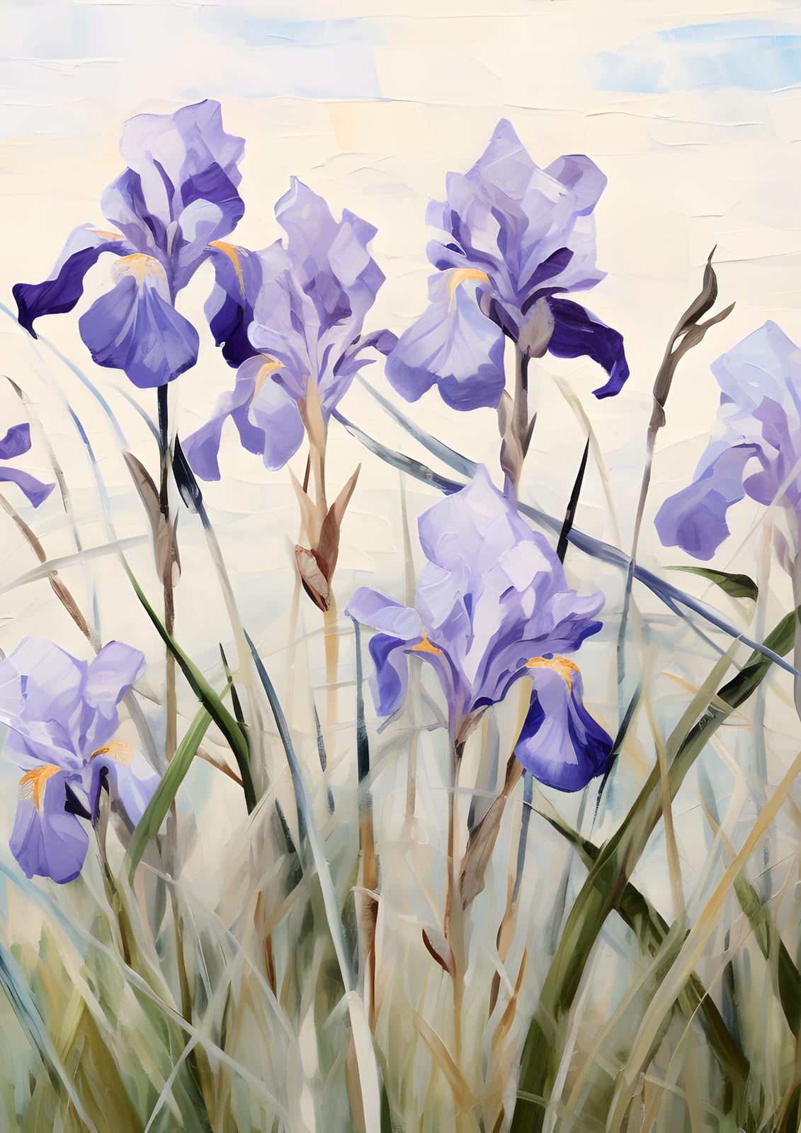 purple irises.