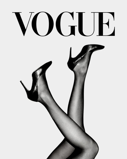 Shoes with a large inscription in a monochrome image.