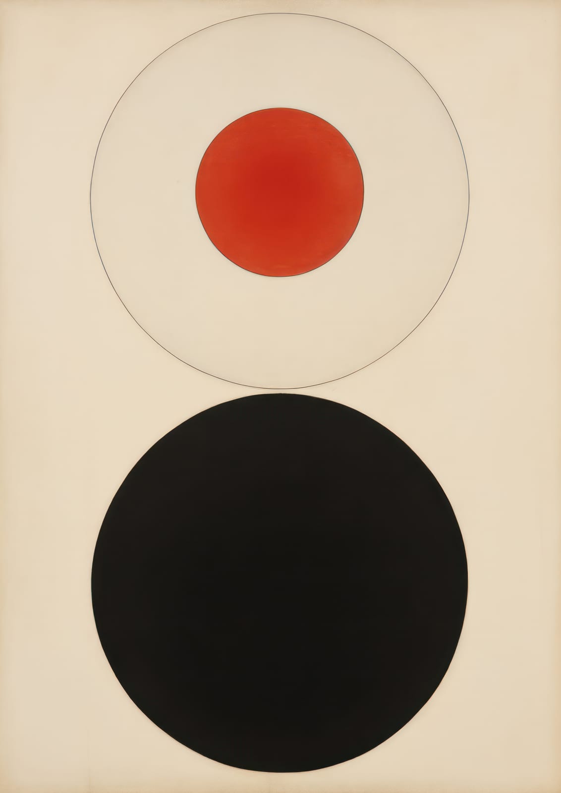 Red and black circles make up the final image.