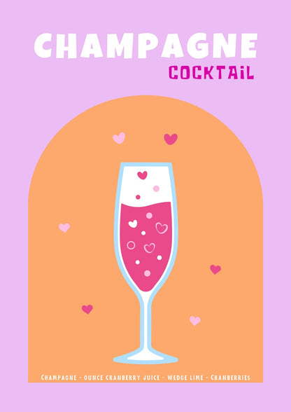 A pink drink with heart shapes includes lettering.