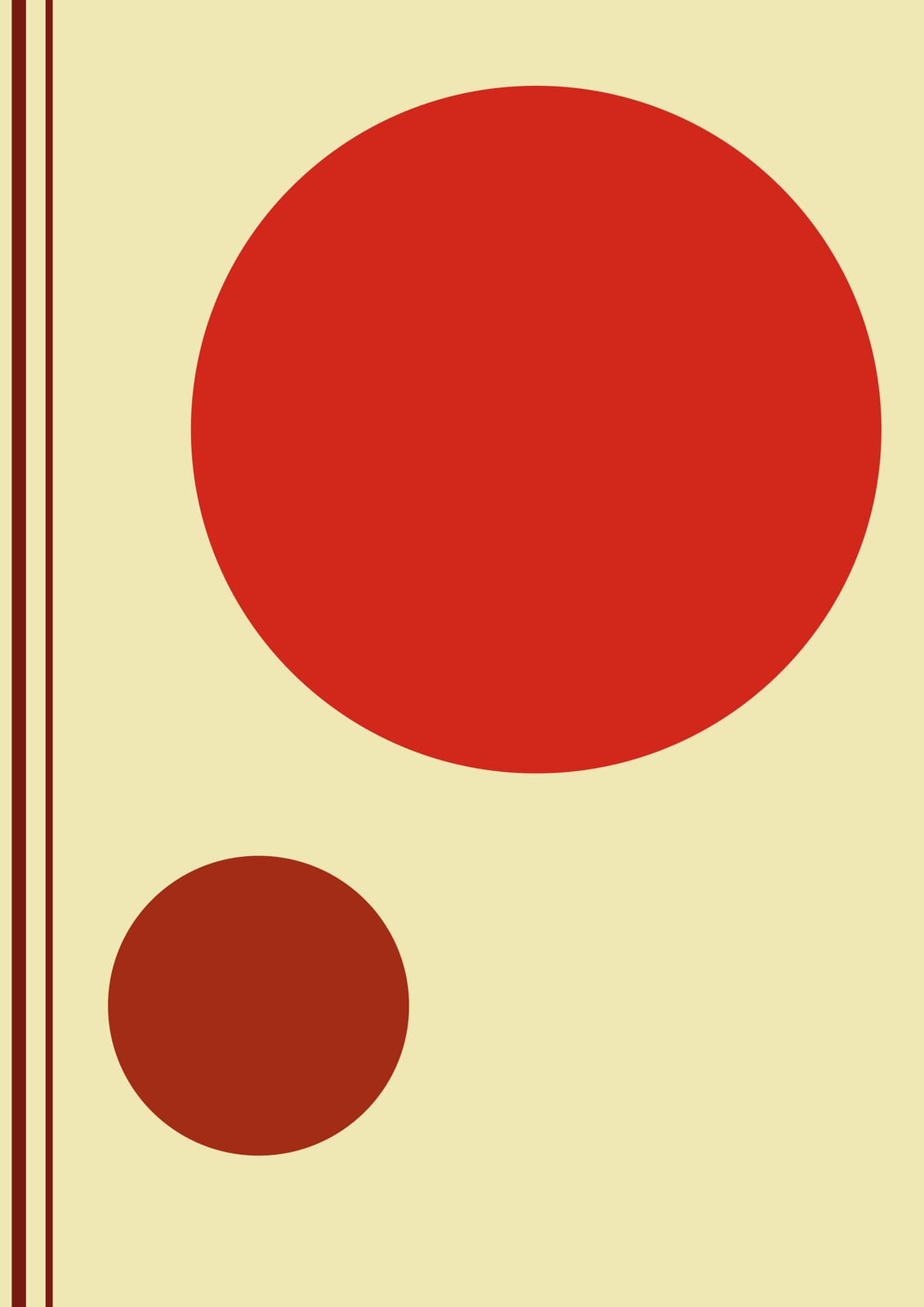 Two circles sit beside fine vertical lines.