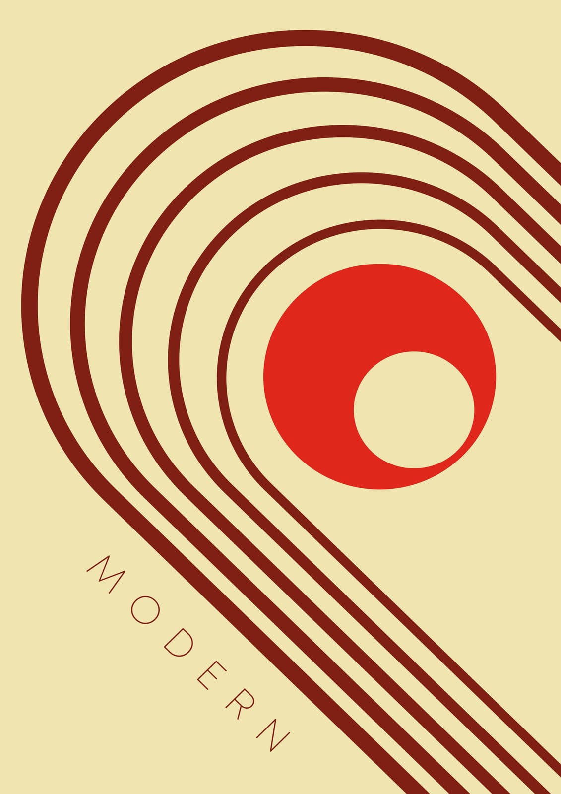 Curved lines and a red ring share the final panel with a phrase.