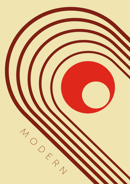 Curved lines and a red ring share the final panel with a phrase.