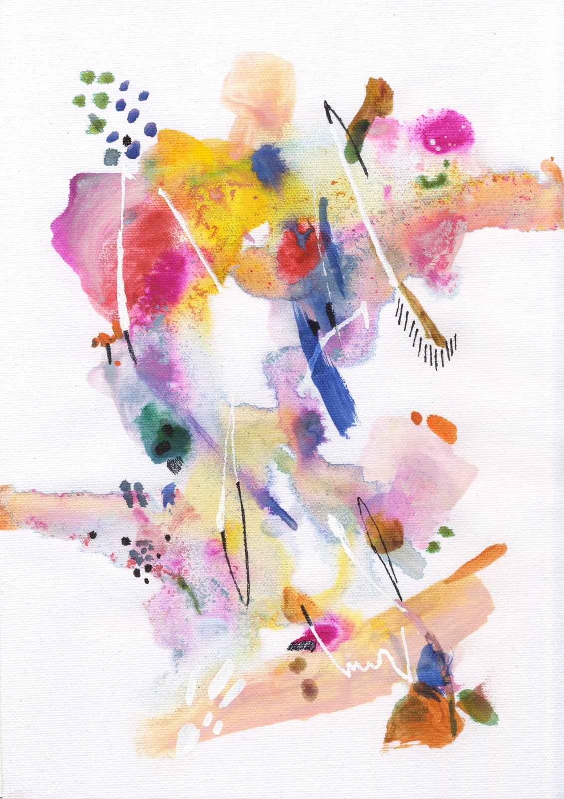 Purple and pink patches are crossed by fine lines.