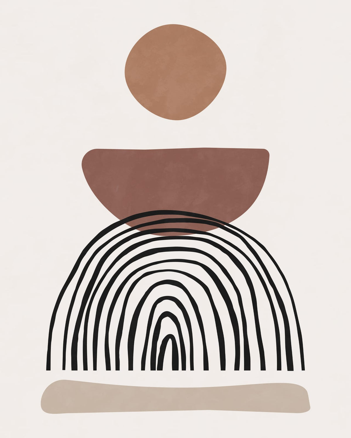 Geometric circles arranged above a curved arch.