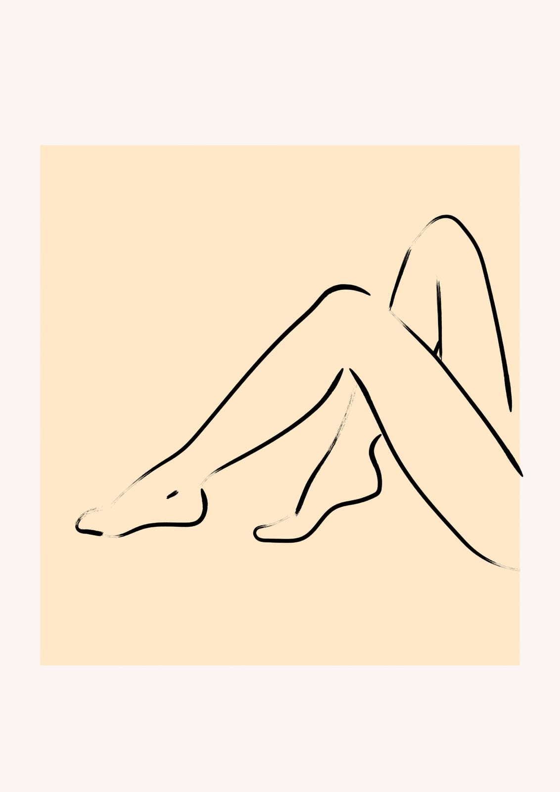 bent legs in a low square field on a portrait sheet