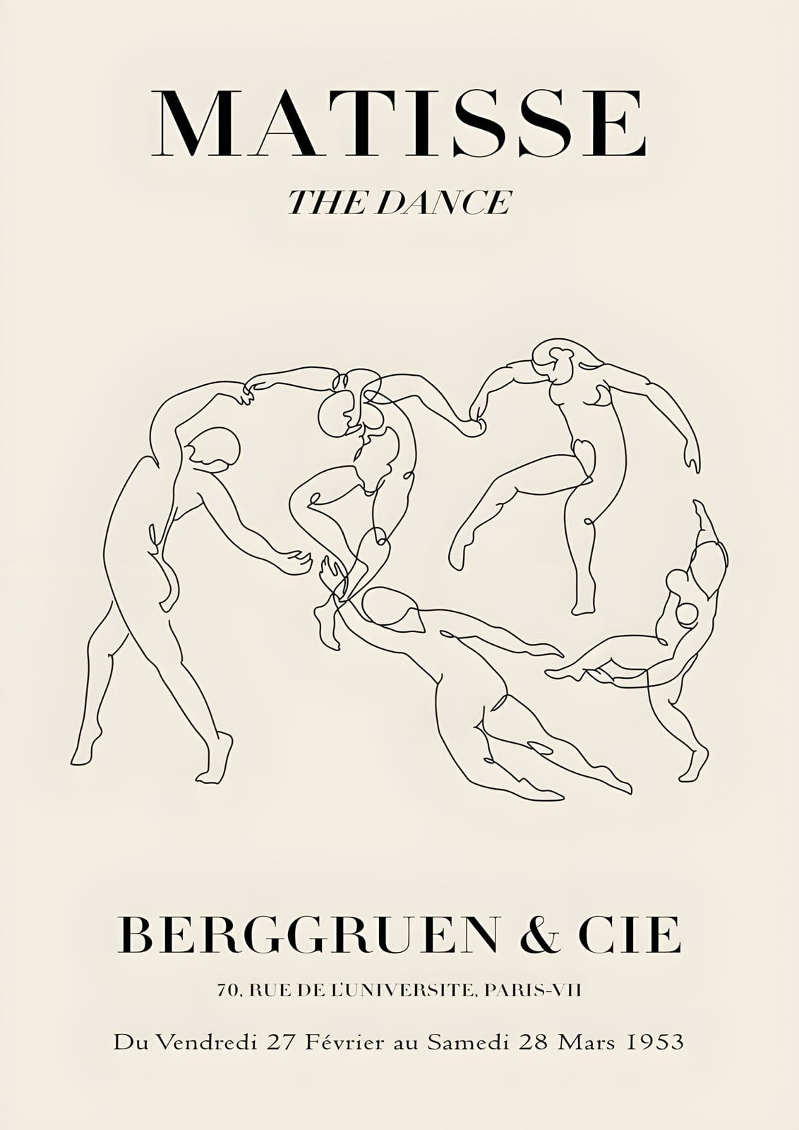 dancing figures with the printed words MATISSE and THE DANCE visible