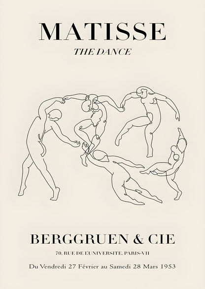 dancing figures with the printed words MATISSE and THE DANCE visible