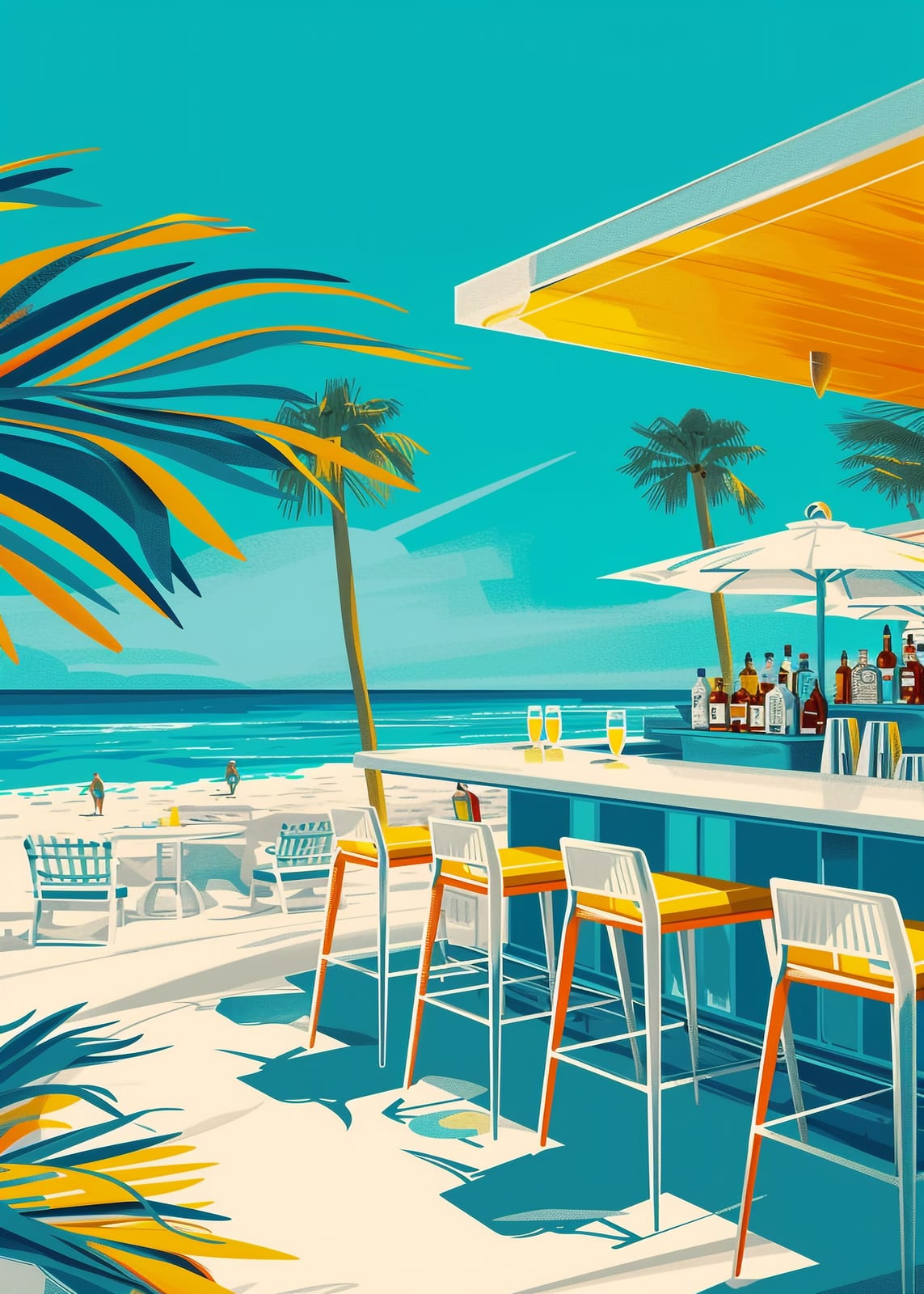 a bar by the sea