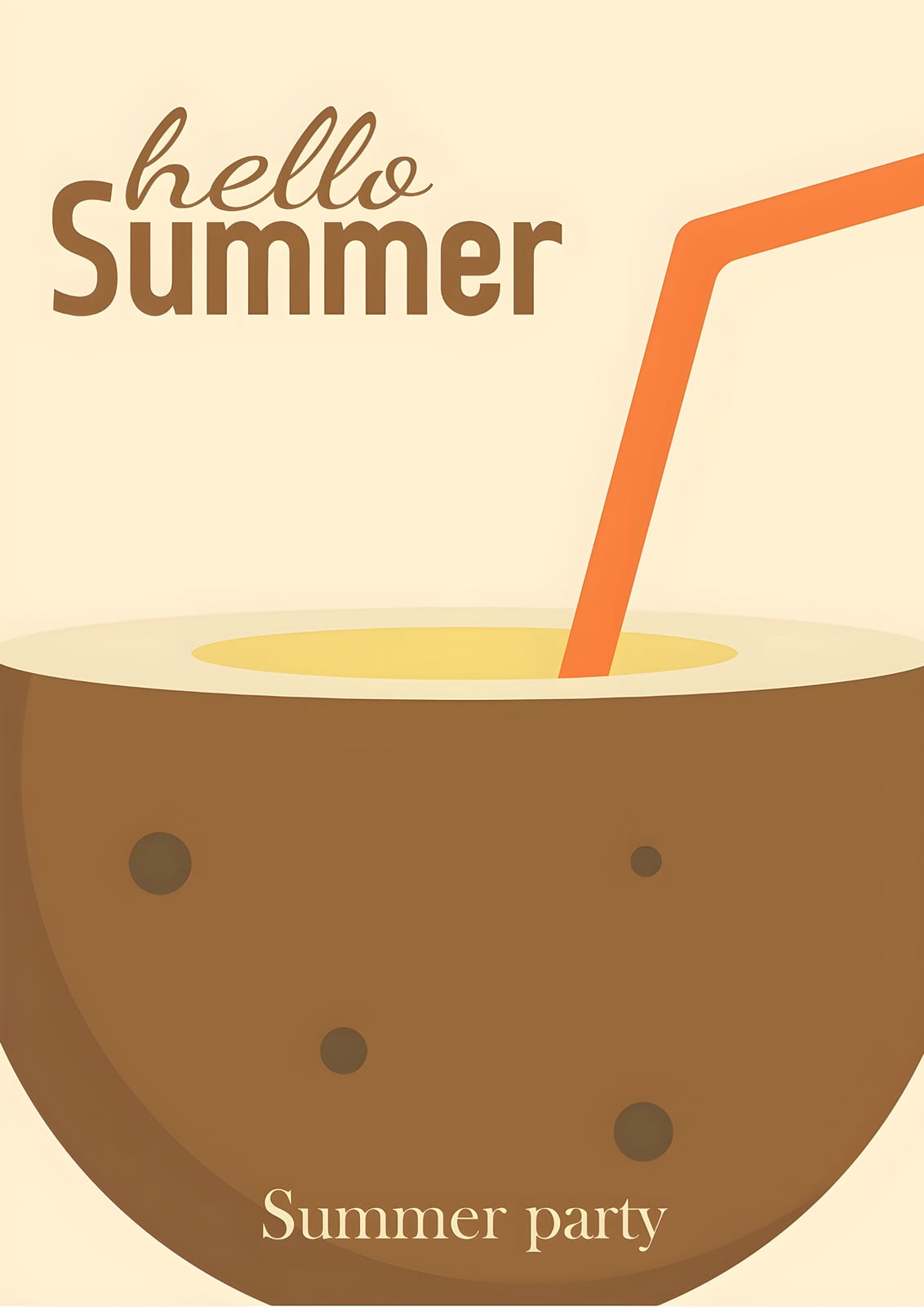 coconut drink on a light ground.