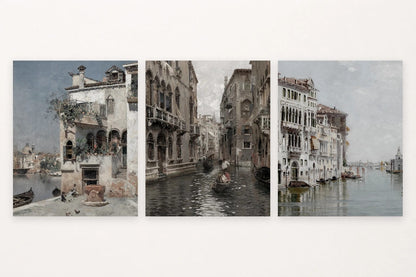 Balcony house by a canal, arched bridge, and canal-side facades.