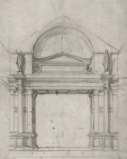 A stage opening framed by classical columns.