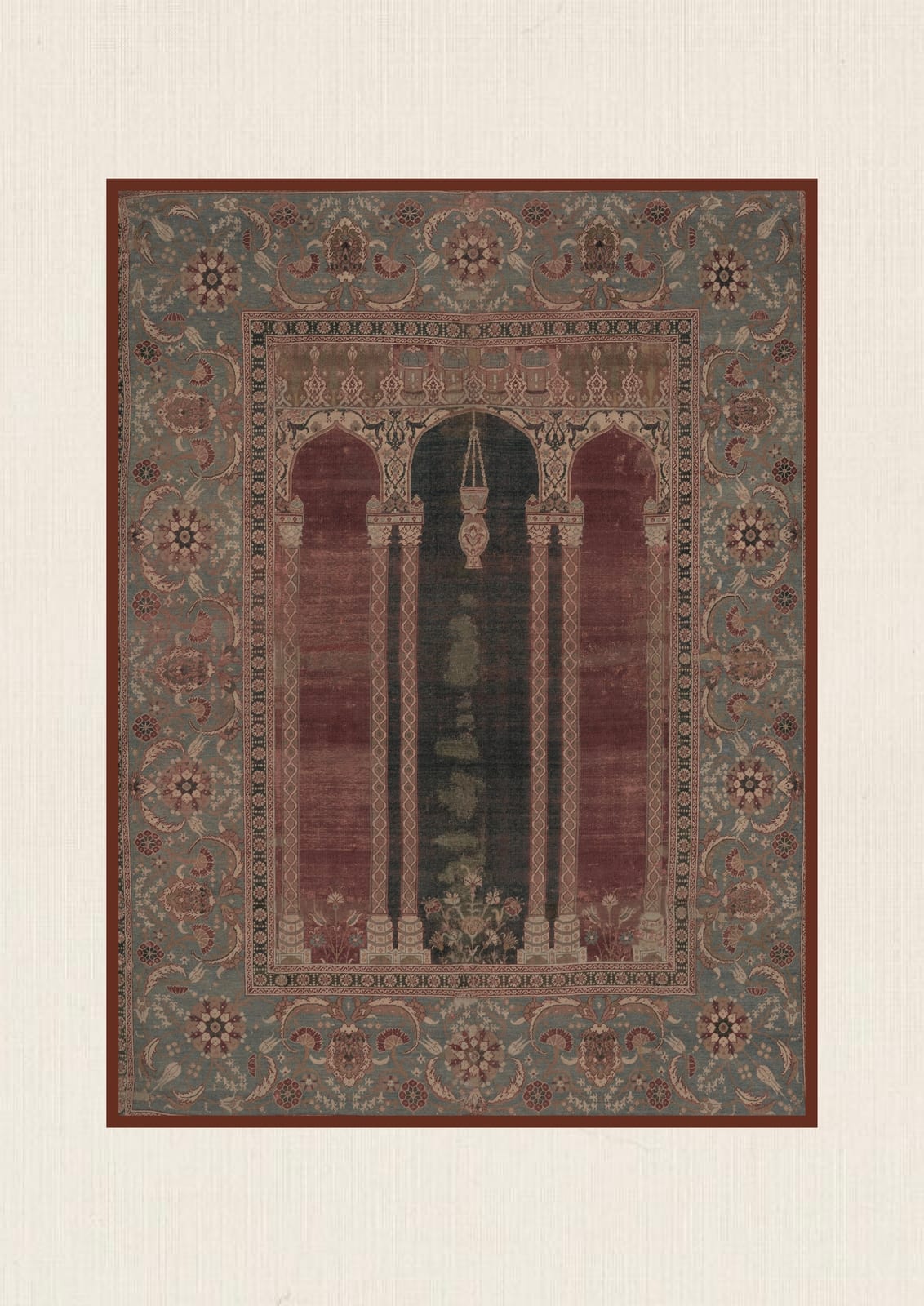 An elongated ornament combines red and green.