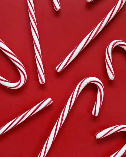 Red-and-white striped candies.