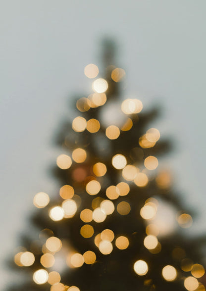 A tree with softly blurred golden lights.
