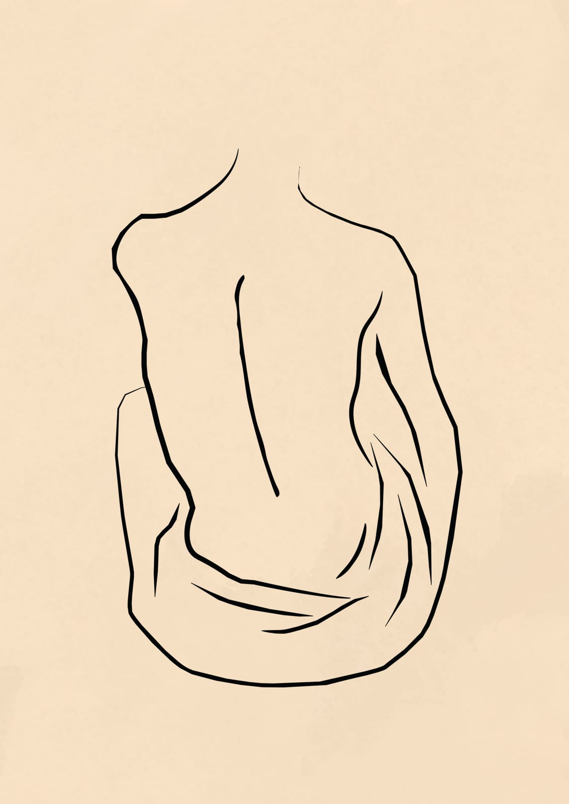 a figure in a dark outline, viewed from behind