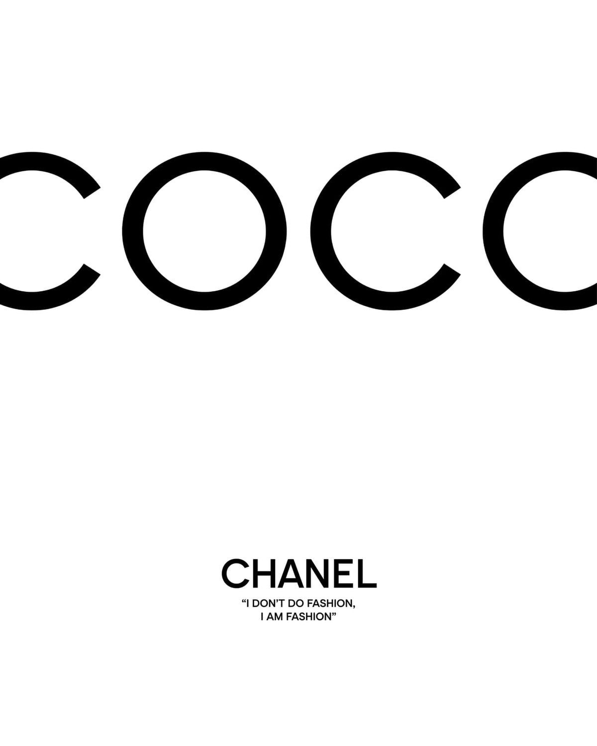COCO and CHANEL lettering on a white field.
