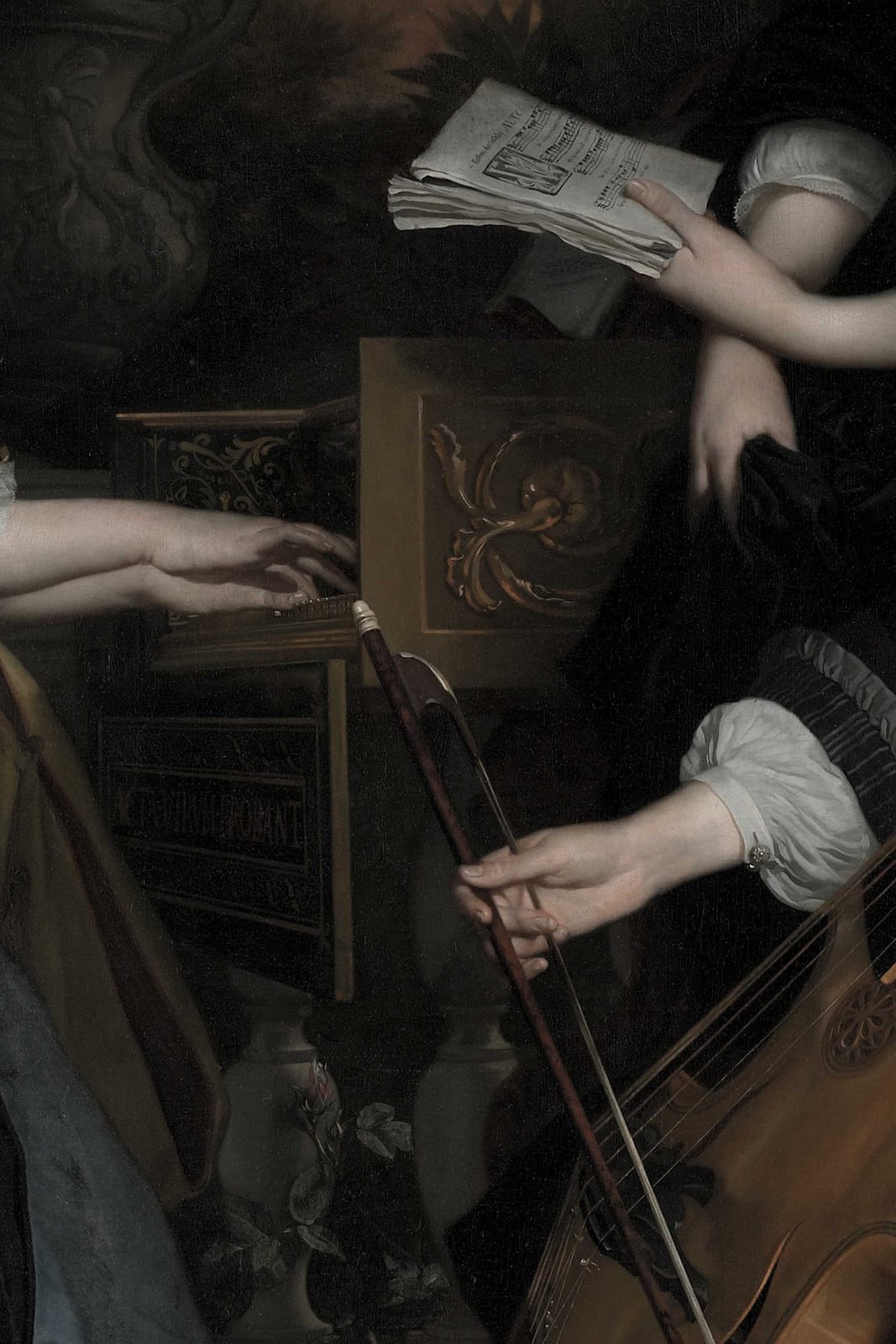 a book beside a musical instrument