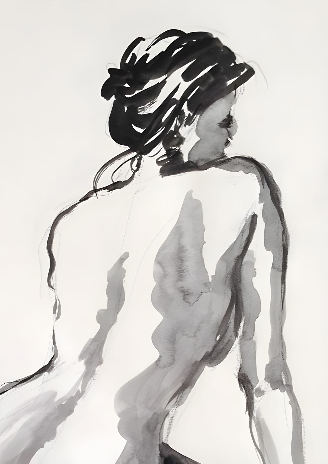 a figure viewed from behind