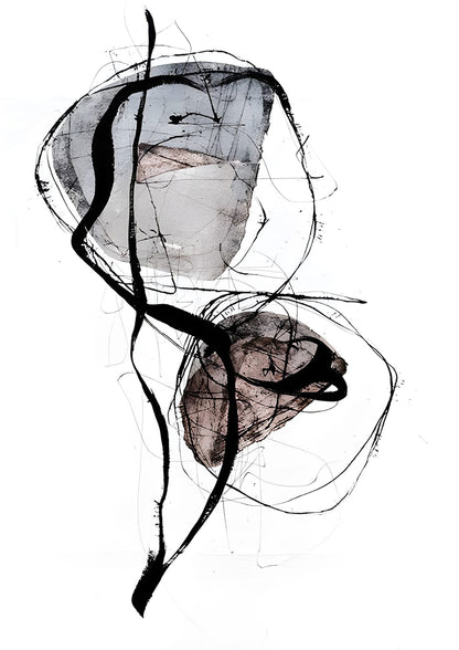 Loose gray loops form an open abstract composition.