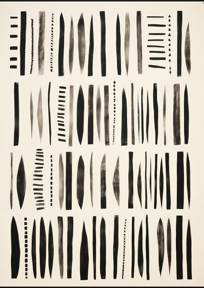 Short black marks sit across a cream ground.