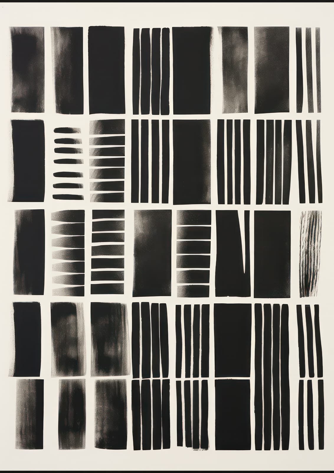 A black grid divides the third cream composition.
