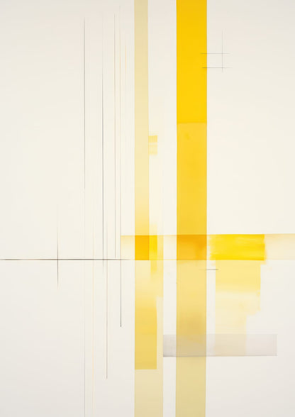 Yellow bands cross through the middle composition.