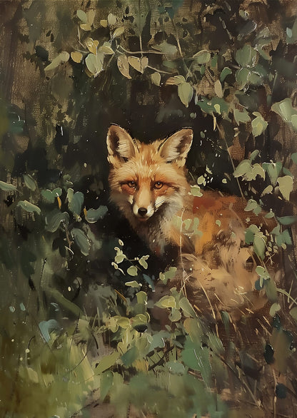 fox among leaves.