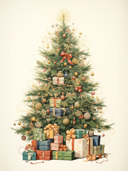 a decorated tree with gifts